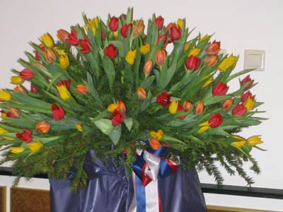 Blumenstrauß als Saaldekoration